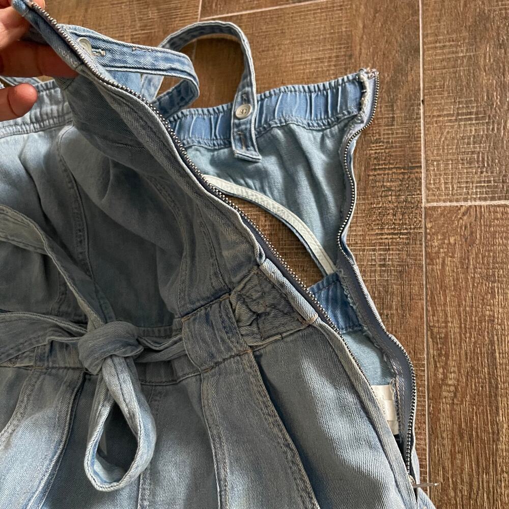 Free People Women's West Denim Utility Jumpsuit OB1160882 Mirage Blue Size Small - Picture 4 of 10